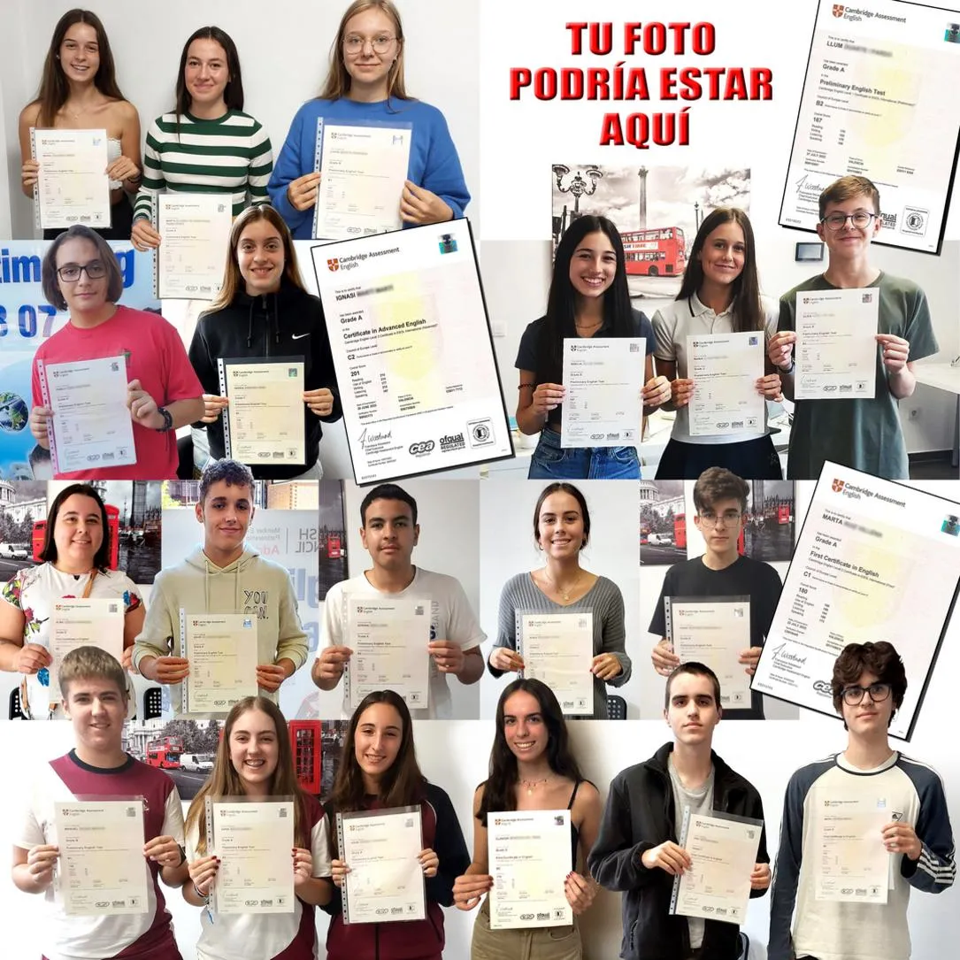 Calificaciones oficiales Cambridge A2, B1, B2, C1 de alumnos aprobados
