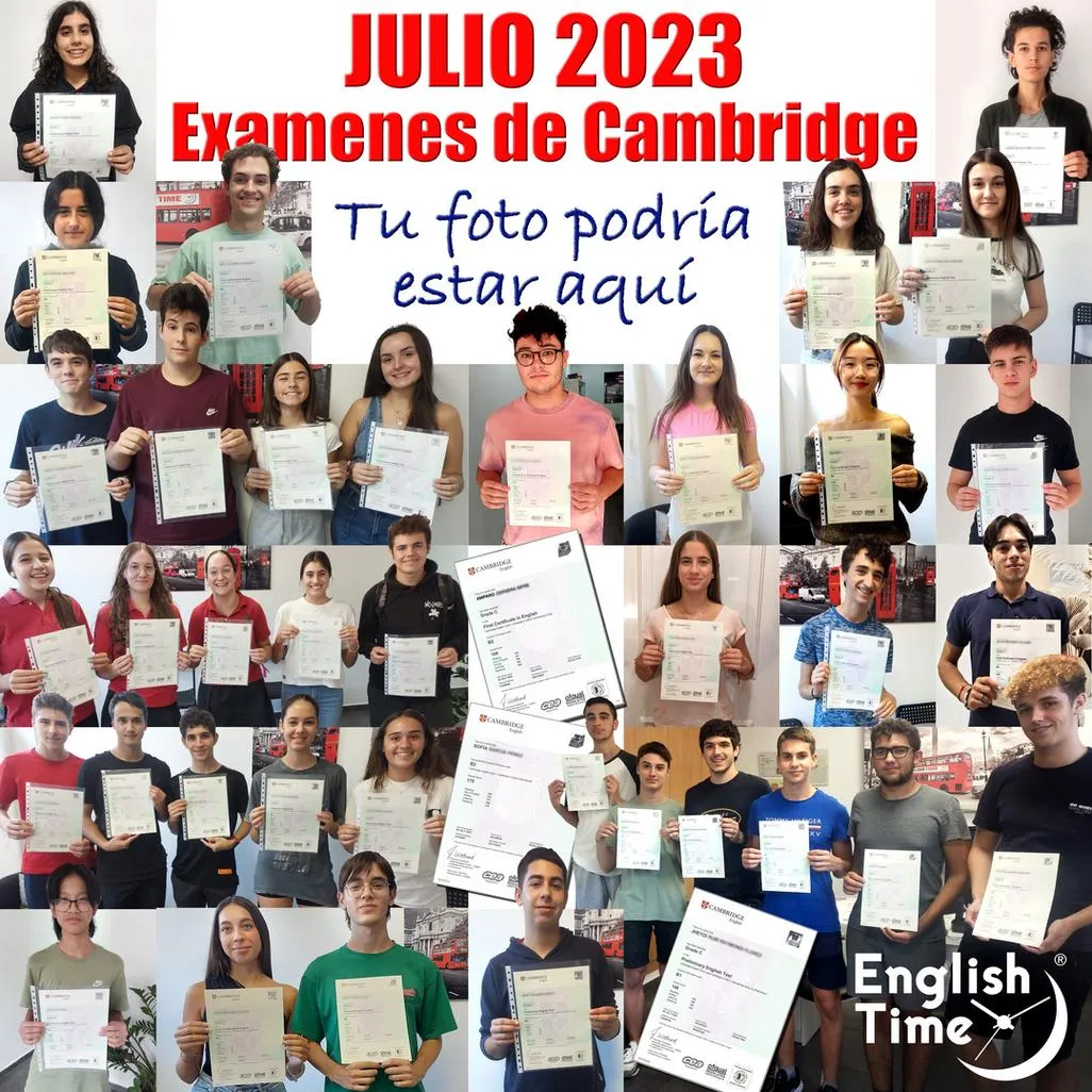 Certificados de nivel oficial expuestos en la academia